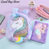 Unicorn Soft Plush School Bags Children Shoulder Backpack Toddler Girls Mochila
