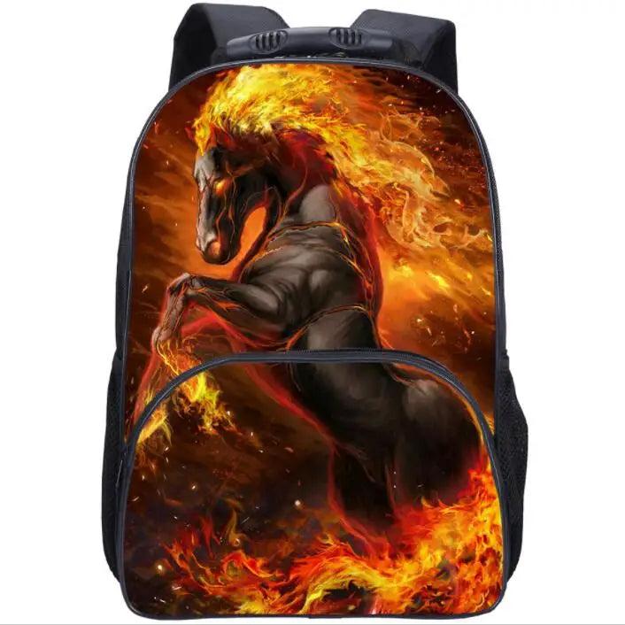 Horse Print School Bag for Boys and Girls