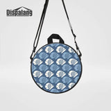 Small 3D Children School Bag For Girls Round Shoulder Bag Wave Striped Schoolbag