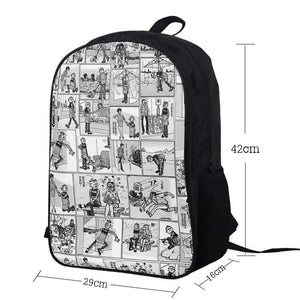 16in Punk Gothic Cat Head Student Backpack Girls Boys Teen Bagpack