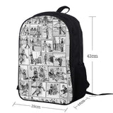 16in Punk Gothic Cat Head Student Backpack Girls Boys Teen Bagpack