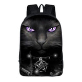 16in Punk Gothic Cat Head Student Backpack Girls Boys Teen Bagpack