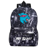 Mr Beast Lightning Cat Backpack Boys Girls Cartoon Bookbag
