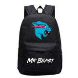 Mr Beast Lightning Cat Backpack Boys Girls Cartoon Bookbag