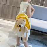 Cartoon Bear Kids School Bags Canvas Backpack