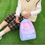 Cartoon Crown Gradient Backpack School Bags for Boys Girls Kids