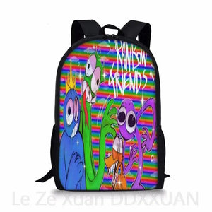 Kids Rainbow Backpack Printed Children School Bags Pattern Kids Bookbags