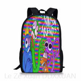 Kids Rainbow Backpack Printed Children School Bags Pattern Kids Bookbags