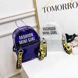 Waterproof Transparent Backpack Girls Bags Pvc Lightweight Kids Backpack Female