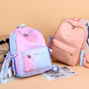 Korea Style Girl Backpack Pink Starry Sky High Capacity Bag