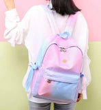 Korea Style Girl Backpack Pink Starry Sky High Capacity Bag