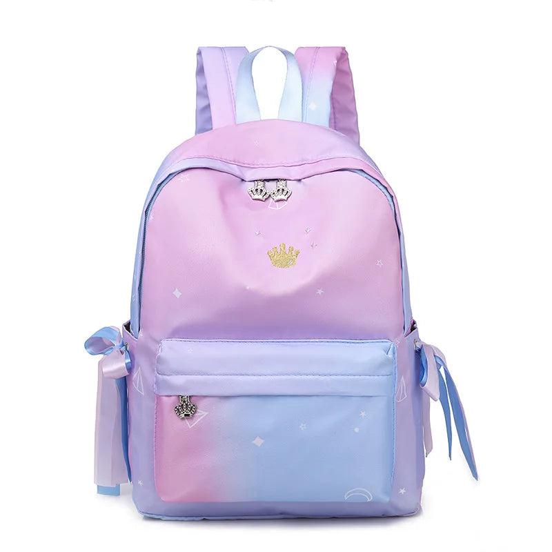 Korea Style Girl Backpack Pink Starry Sky High Capacity Bag
