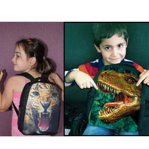 12in Kids Backpack Poker Face Dog Print Kindergarten School Bag