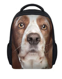 12in Kids Backpack Poker Face Dog Print Kindergarten School Bag