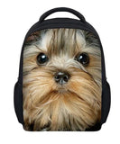 12in Kids Backpack Poker Face Dog Print Kindergarten School Bag