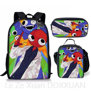 Harajuku Rainbow 3pcs Backpack Set 3D Print School Travel Laptop Daypack