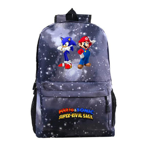 Cartoon Print School Bag Teen Boys Girls Backpack Daily Travel Bag