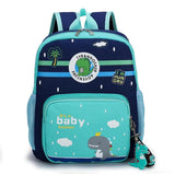 Dino Print Baby Boys Backpack Kindergarten Schoolbag with Pendant