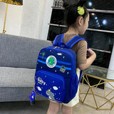 Dino Print Baby Boys Backpack Kindergarten Schoolbag with Pendant