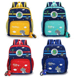 Dino Print Baby Boys Backpack Kindergarten Schoolbag with Pendant