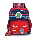 Dino Print Baby Boys Backpack Kindergarten Schoolbag with Pendant