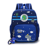 Dino Print Baby Boys Backpack Kindergarten Schoolbag with Pendant
