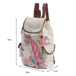 Girls' Unicorn Printed Drawstring Backpack