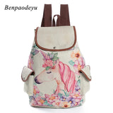 Girls' Unicorn Printed Drawstring Backpack