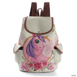 Girls' Unicorn Printed Drawstring Backpack