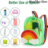 Transparent Fidget Backpack Kids Schoolbags Rainbow Bookbag 3D Bubble Backpack