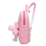 Flamingo Plush Backpack for Kids Pink Grey Small Bag