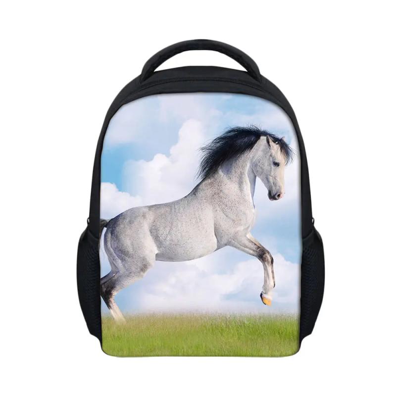 3D Animal Horse Printing School Backpack Toddler Kids Schoolbag