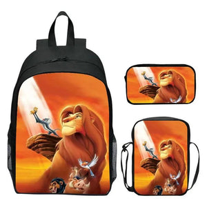 3pcs Cartoon Cat King Children Backpack Kids Schoolbag