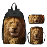 3pcs Cartoon Cat King Children Backpack Kids Schoolbag