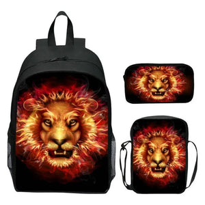 3pcs Cartoon Cat King Children Backpack Kids Schoolbag