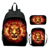 3pcs Cartoon Cat King Children Backpack Kids Schoolbag
