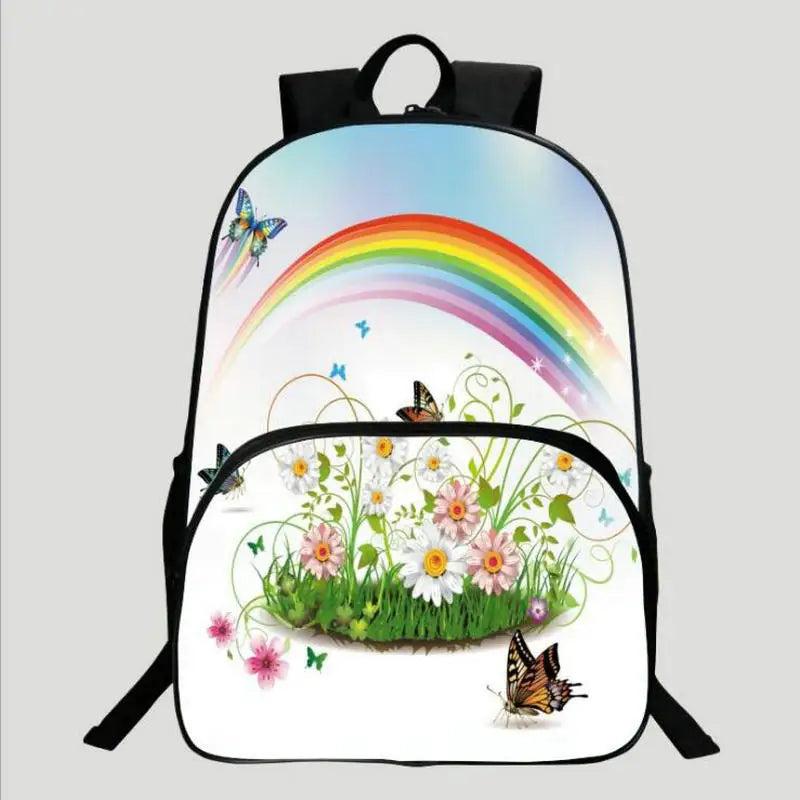 3D Printing Rainbow Butterfly Schoolbag for Kids 16 inch