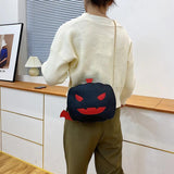 Pumpkin Shape Shoulder Bag Solid Messenger Small Purse Handbag Christmas