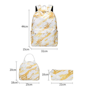 Colorful Girls School Bags Children Cartoon Lightweight Backpack with Lunch Bag