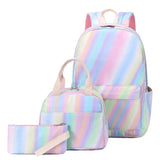 Colorful Girls School Bags Children Cartoon Lightweight Backpack with Lunch Bag