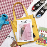 NONSAR Canvas Tote Bag with Tassel Student Tutoring Shoulder School Bag