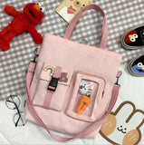 Large-Capacity Canvas Tote Bag Student Tutoring Shoulder School Bag