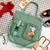 Large-Capacity Canvas Tote Bag Student Tutoring Shoulder School Bag