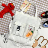 Large-Capacity Canvas Tote Bag Student Tutoring Shoulder School Bag