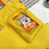 Large-Capacity Canvas Tote Bag Student Tutoring Shoulder School Bag