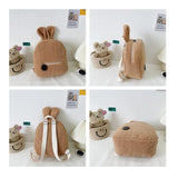 Personalised Bunny Backpack with Your Name Plush Rabbit Ear Satchel for Girls