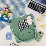 NONSAR Canvas Tote Bag Student Tutoring Cartoon Shoulder School Bag