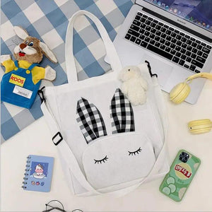 NONSAR Canvas Tote Bag Student Tutoring Cartoon Shoulder School Bag