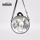 Kids Round Backpack Crazy Horse Pattern