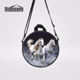 Kids Round Backpack Crazy Horse Pattern